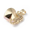 Real 18K Gold Plated Rack Plating Brass Micro Pave Cubic Zirconia Pendants KK-C015-02G-03-3