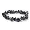 Natural Obsidian Chip Beads Stretch Bracelet for Women BJEW-AL00003-13-1