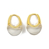 Brass with Transparent Resin Hoop Earrings EJEW-Q391-32G-2