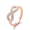 Crystal Rhinestone Infinity Finger Ring RJEW-D120-01B-RG-1