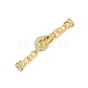 Brass Micro Pave Clear Cubic Zirconia Fold Over Clasps KK-H202-19G-1