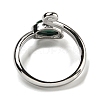 Natural Malachite Adjustable Rings RJEW-K269-08P-08-3