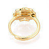 Flower Brass Shell Adjustable Rings Setting KK-T079-35G-3