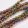 Electroplate Non-magnetic Synthetic Hematite Beads Strands G-J169A-4mm-05-1