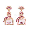 Zinc Alloy Rhinestone Dangle Stud Earrings FS-WG8FD93-09-1