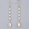 Glass Pearl Dangle Earrings EJEW-JE03187-3