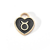 Light Gold Plated Alloy Enamel Pendants ENAM-R055-05B-3