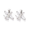Brass Micro Pave Cubic Zirconia Pendants KK-T073-51P-1
