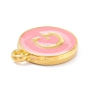 Golden Plated Alloy Enamel Charms X-ENAM-Q437-14G-2