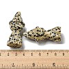 Natural Dalmatian Jasper Carved Healing Cat with Witch Hat Figurines DJEW-D012-07J-3