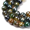 Electroplated Natural Agate Beads Strands G-B191-A07-8mm-19-3