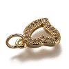 Brass Micro Pave Clear Cubic Zirconia Charms ZIRC-B002-60-4