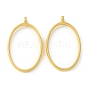 Rack Plating Alloy Oval Open Back Bezel Pendants X-PALLOY-S047-26E-FF-3