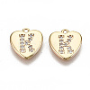 Brass Micro Pave Clear Cubic Zirconia Charms KK-N231-234K-NF-1