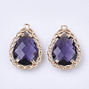 Transparent Glass Pendants GLAA-T007-08B-2