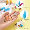 12Pcs 6 Colors Transparent Resin & Walnut Wood Big Pendants RESI-TA0003-44-5
