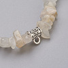 Natural White Moonstone Beads Stretch Bracelets BJEW-JB03860-02-2