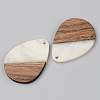 Opaque Resin & Walnut Wood Pendants X-RESI-S389-010A-C04-2