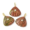 Natural Mixed Stone Carved Pendants G-C282-05-2