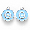 Platinum Plated Alloy Enamel Charms X-ENAM-S118-04Q-P-1