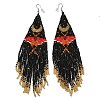 Bohemia Woven Glass Seed Bead Dangle Earrings EJEW-A046-01B-1