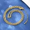 4MM Brass Textured Rolo Chain Necklaces for Men Women NJEW-L012-05G-2