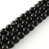 Natural Black Onyx Round Bead Strands G-R198-8mm-1