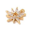 Brass Micro Pave Clear Cubic Zirconia Pendants KK-M294-07G-04-2