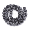 Synthetic Snowflake Obsidian Beads Strands G-R342-6mm-21-2