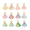 12Pcs 12 Colors Transparent Glass Charm PALLOY-JF04459-1