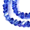 Electroplate Transparent Glass Beads Strands EGLA-Q139-01A-A24-3