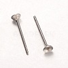 316 Surgical Stainless Steel Stud Earring Settings X-STAS-K098-04-3mm-P-2