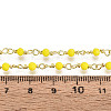 Handmade Brass Round Glass Beaded Chains KK-N281-02A-G-3