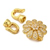 Brass Micro Pave Cubic Zirconia Fold Over Clasps KK-A230-07G-02-2