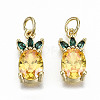 Brass Micro Pave Gold Cubic Zirconia Charms X-ZIRC-S067-155-NF-1
