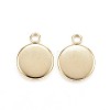 Ion Plating(IP) 304 Stainless Steel Pendant Cabochon Settings LS-STAS-G127-13-8mm-G-2