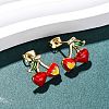 Brass Micro Pave Cubic Zirconia Stud Earrings EJEW-D328-01G-01-1
