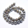 Electroplated Natural Agate Beads Strands G-O164-01A-8mm-2