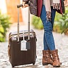 CutHollow 4Pcs PU Leather Luggage Tag OFST-CL0001-01B-04-7