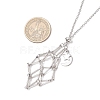 304 Stainless Steel Empty Macrame Pouch Star Moon Pendant Cable Chain Necklace Making NJEW-JN05281-03-4