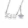 304 Stainless Steel Pendant Necklaces NJEW-O104-03P-1