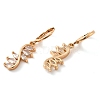 Rack Plating Golden Brass Dangle Leverback Earrings EJEW-B037-19G-2
