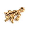 Marine Animal 304 Stainless Steel Coral Shape Charms STAS-K287-07B-G-2