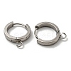 201 Stainless Steel Huggie Hoop Earrings Findings STAS-A167-01N-P-2