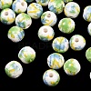 Floral Printed Porcelain Beads PORC-Q199-8mm-10-1