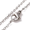 304 Stainless Steel Coffee Bean Pendant Necklace for Women STAS-E154-25P-4