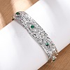 304 Stainless Steel Rhinestone Cuff Bangles for Women BJEW-R026-01P-1