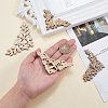 20Pcs 4 Styles Flower Patterns Hollow out Unfinished Wood Pieces DIY-CJ0002-09-5