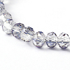 Half Plated Faceted Glass Rondelle Bead Strands X-EGLA-S096-6mm-03-2