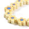 Handmade Flower Printed Polymer Clay Beads Strands X-CLAY-M003-07C-3